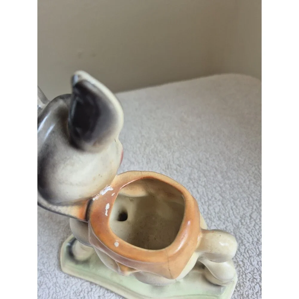 Vintage Ceramic Donkey Burro Planter Figurine MCM Kitsch Pottery Japan Style